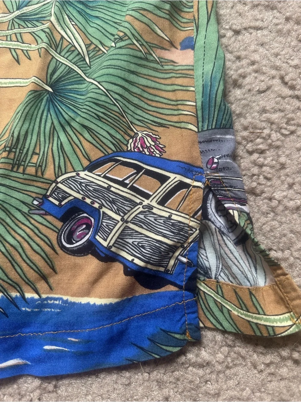 Tropical Print Short-Sleeve Shirt - PACIFIC BLUE USA brand  2XL